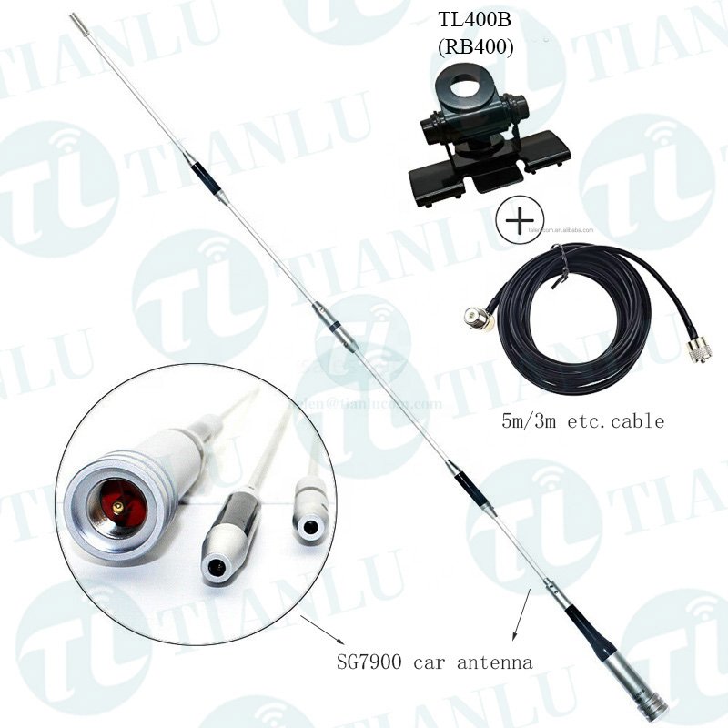 SG7900 ham Radio High Gain mobile Antenna with RB400 bracket and 5M Cable V/U Dual Band car antenna a suit diamonds antenna